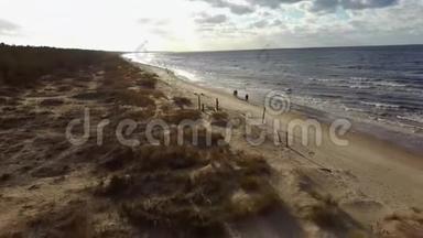 拉脱维亚波罗的海航空Dron Shot Garciems海滩
