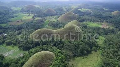 菲律宾博霍尔的巧克力山。 至少有1260座小山。 菲律宾最著名的观光景点之一