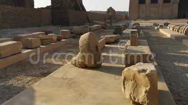 美丽的丹德拉寺或哈霍尔寺的废墟。 <strong>埃及</strong>，丹德拉，肯城附近的<strong>古埃及</strong>神庙