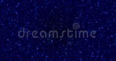 蓝色闪光的灰尘背景为节日，聚会，活动。 金色魅力纹理循环4k动画。