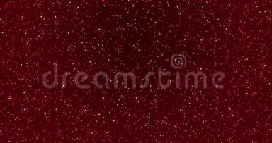 红色闪光的灰尘背景为节日，聚会，活动。 金色魅力纹理循环4k动画。