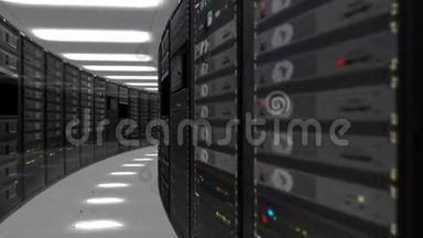 数据中心机架服务器动画