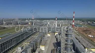 炼油厂设施，鸟瞰图