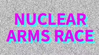 核军备竞赛。 关于噪音屏幕上问题的短语。 循环VHS干扰。 老式动画背景。 军事