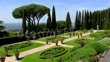 罗马地方地标卡斯特尔甘道夫-拉齐奥地区意大利-巴贝里尼花园的一部分，教皇夏季