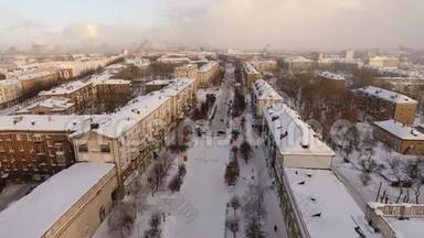 俄罗斯内陆的冬季景观