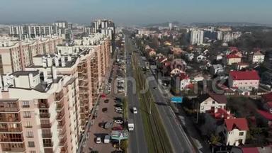 空中屋顶和街道<strong>旧城</strong>利沃夫，乌克兰。 <strong>旧城</strong>的中心部分。