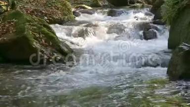 水流在<strong>小溪</strong>里.. <strong>小溪</strong>里的小瀑布。 河水里的水很快。