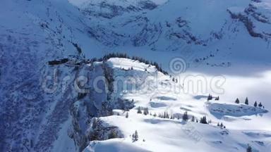 瑞士冬季热门运动区-恩格尔伯格-泰利斯-空中景色