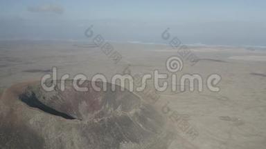 福尔特文图拉火山。 空中射击。 西班牙加那利群岛