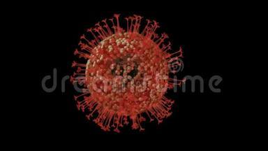 3D病毒对Covid-19冠状病毒爆发的概念，病毒2019-ncov流感爆发，3浮动流感病毒D医学
