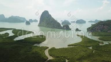 泰国Phan Nga的Samet Nangshe观景台鸟瞰图