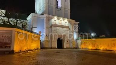 基辅圣迈克尔大教堂，夜间照明