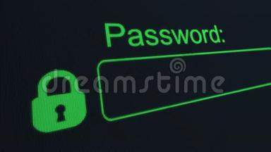 正确的密码。 输入密码。 登录到您的帐户。 账户黑客。