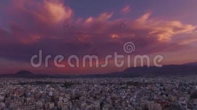 日落天空航行鸟瞰著名的威尼斯库尔斯堡在赫拉克利昂，克里特岛，希腊