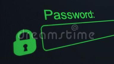 密码不对。 无法进入。 账户黑客。 输入密码。 互联网安全。