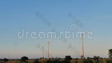 发电、生态、自然、清洁发电风力发电机景区