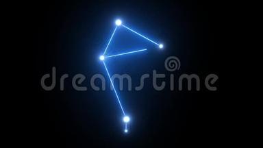 十二生肖天秤星星座在发光中形成