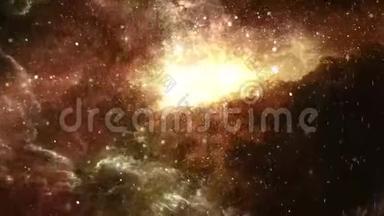小行星带流星淋浴和星云星系粒子-4K无缝环运动背景动画