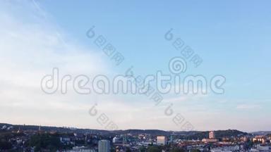 德国一座城市的空中倾斜景观-乌珀塔尔诺德海因西法伦