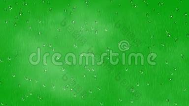 带有绿色屏幕背景的<strong>降雨</strong>和<strong>降雨</strong>