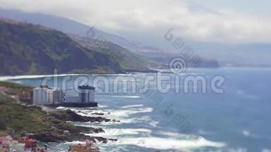 西班牙特内里费岛<strong>西北海岸</strong>的倾斜移位景观。 加那利群岛美丽的自然地标