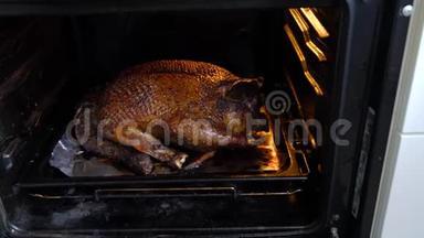 大鸭子在烤箱里烤