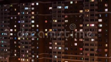 住宅楼宇夜间窗户的时间间隔-立面图