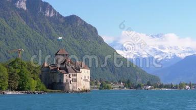 日内瓦湖的奇隆城堡。 瑞士