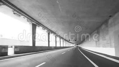 司机POV快速驾驶瑞士隧道大无限透视