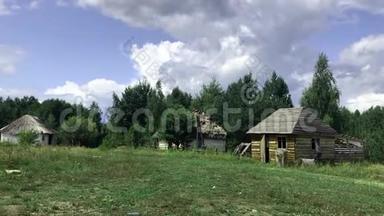 乌克兰古村落的全景。