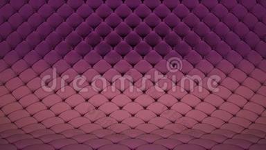 3D动画的淡粉色被子表面与紫色光泽带。 高质量的现实动画。 一段录像。