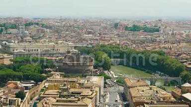 意大利罗马`安杰洛城堡4k变焦镜头