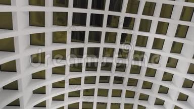 天花板在一个重复的方形纹理的商场。 可作为背景.. 多莉射中