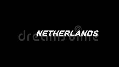 荷兰闪烁效应文本数字电视失真4K循环动画