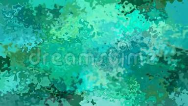 动画彩色背景无缝环视频-水彩效果-翡翠绿色，钴，茶和松木色
