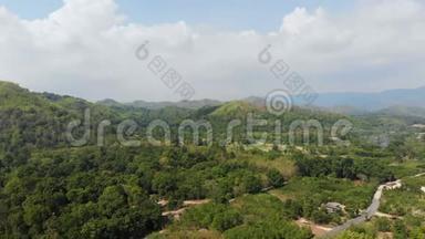 无人机拍摄乡村天然林农业农场的鸟瞰景观