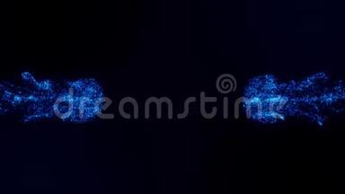 蓝色碰撞粒子内部标志运动背景