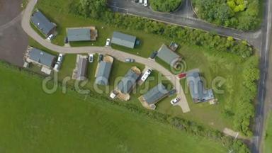 4英国约克郡北部约克郡以外的马尔顿山庄的空中镜头