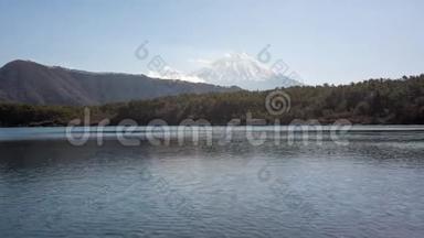 日本山田县赛科湖富士山或藤山美景4K时断视频
