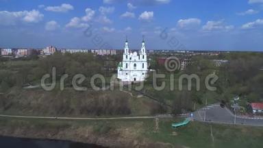 旧<strong>圣索菲亚</strong>大<strong>教堂</strong>空中录像。 波兰茨克，白俄罗斯