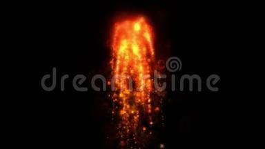 火山喷发火焰烟花燃烧火山岩浆爆炸颗粒火灾。