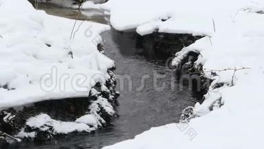 在雪镜下的小溪