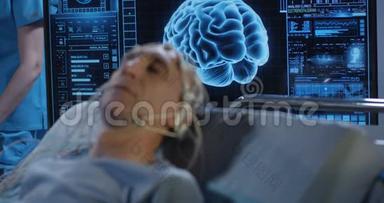 脑电图检查时卧床病人