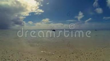 库克群岛艾图塔基海滩日落海景和黄昏云景<strong>波利</strong>尼西亚