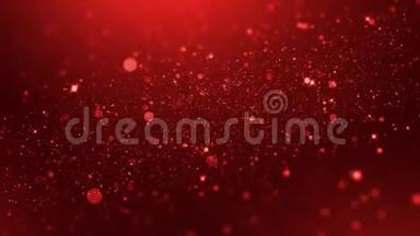 <strong>奢华</strong>的红色粒子闪耀着新年快乐和圣诞快乐的抽象背景