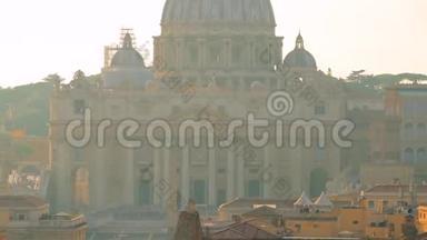 意大利，罗马。 梵蒂冈著名的圣彼得大教堂。 联合国教科文组织世界遗产。 缩小范围