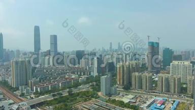 晴天的<strong>深圳城市</strong>景观。 住宅区。 中国广东。 鸟瞰图