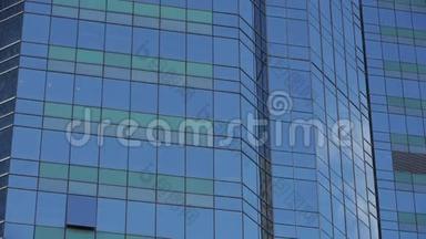 <strong>特写</strong>摩天大楼<strong>玻璃窗</strong>，商业建筑区，全球商业。