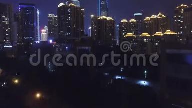 上海陆家嘴城市夜景的一幕